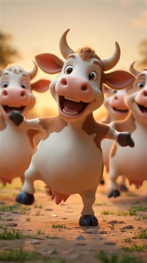 Animated cows laughing and dancing: best clips to boost mood