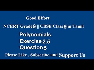 NCERT Grade 9 || CBSE Class 9 - Polynomials Exercise 2.5 - Question 5 in Tamil