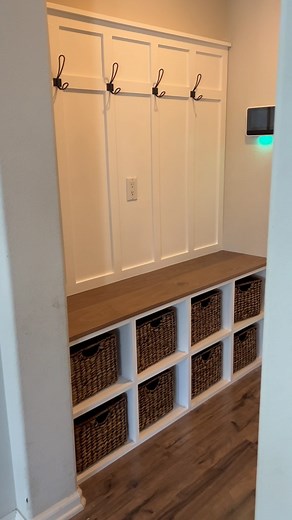 Christopher Duncan on Instagram: "️ Mudroom  Centipede Table: @bora_tool Sander: @skilpowertools Painter: @gracohomeownersprayers Wipe on Poly: @minwaxusa Pin Nailer: @makitatools . . . #mudroom #homedecor #decor #christmasdecor #diydecor #custom #build #tistheseason #diy #home #homedesign #interiordesign"