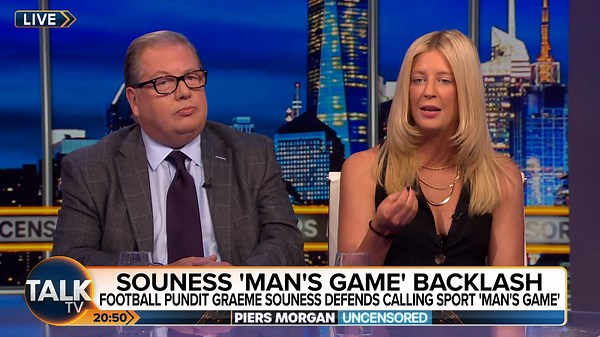 68K views · 390 reactions | "He was suggesting that male violence is exciting and enjoyable and de facto, is more exciting and enjoyable than women's football." Ava Santina clashes with Mike Graham as she criticises pundit Graeme Souness' "outdated" views that football is a 'man's game'. | Piers Morgan Uncensored | Facebook