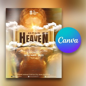 Editable Church Event Flyer Template: Prayer, Sermon, Service With Animated Sermon Design (canva) - Etsy
