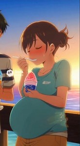 【AIアニメ】満腹の彼女♥沖縄編その3　#大食い