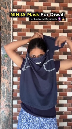 Payal ✨ on Instagram: "“Who needs a pollution mask when you can be a Ninja? 🐯💁‍♀️ Get ready for a fun and safe Diwali with this quirky DIY! 🎉 #DiwaliDIY #NinjaMask #FaceMaskFun #Diwalihacks #makeupandfun (Diwali DIY ,NinjaMask, Face Mask Fun, Diwali Hack, Makeup And Fun)"