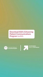 It’s Patient Experience Week! Helping patients feel safe and comfortable before, during and after surgery is crucial. Improving patient outcomes starts with effective communication. Learn more from our Enhancing Patient Communications Program toolkit: http://ow.ly/ozcZ50NPtj7 | The American Society of Anesthesiologists (ASA)