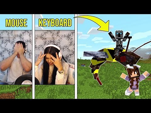 Minecraft CRAZY CRAFT But She CONTROLS KEYBOARD & I CONTROL MOUSE!