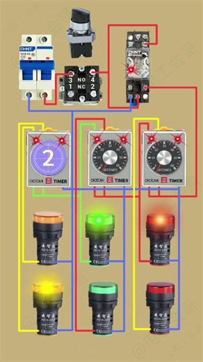 Sequential Timer Control Circuit | Multi-Stage Indicator Light Timer | Industrial Automation Project
