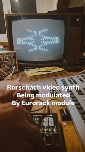 Lumatic Visual Devices on Instagram: "Rorschach video synth output being sent straight into a CRT TV via a AV to RF converter. Here, Rorschach is being modulated by a Eurorack module: Xaoc Devices Batumi is sending two attenuated unsynced sinewave LFO's into both the horizontal and vertical positions of the Rorschach, basically drawing the pattern. We are currently taking preorders for Rorschach DIY kits and prebuilt devices, shipping late February to early March. 10% off the cost of preorders u
