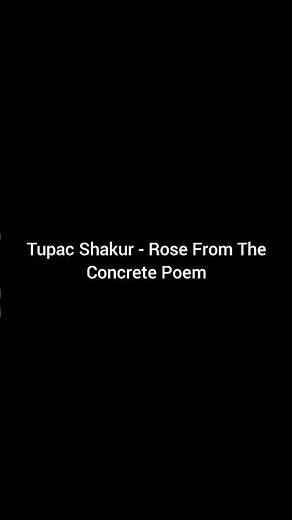 Tupac Amaru Shakur - Concrete Rose Poem. #tupac #tupacshakur #2pac #poetry #foryou #foryourpage #fyp