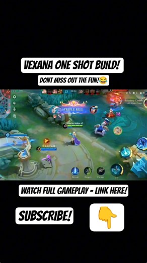 VEXANA ONE SHOT BUILD DONT MISS OUT☠️☠️ #mobilelegends #mlbb #roadtomobaxd #vexana #youtubeshorts