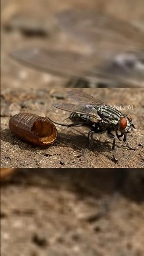 Metamorfosis real de una mosca de huevo a adulto