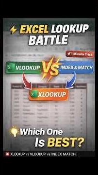 Stop Using VLOOKUP! 😳 XLOOKUP vs VLOOKUP vs INDEX & MATCH (Excel in 60 Seconds) 2026 New Tricks.