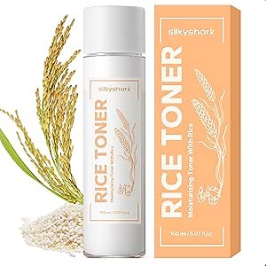 SilkyShark Rice Toner for Face Korean Skin Care (5.07 Fl Oz), from Korean Toner, 77.78% Rice Extract from Korea, Glow Essence with Niacinamide, Hydrating for All Skin, Vegan, Alcohol & Fragrance Free