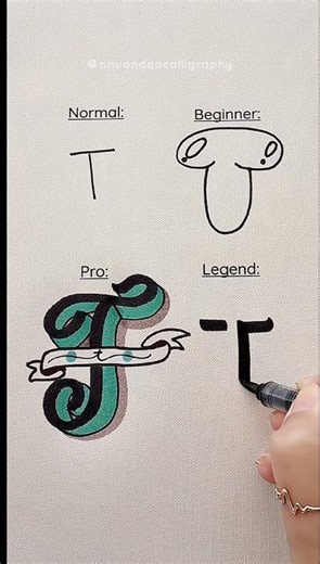 4 Ways to Write the Letter T #nhuandaocalligraphy