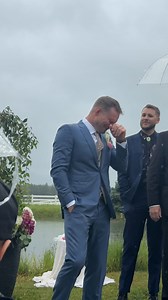 The Grooms reaction to seeing his bride! 😭🥲 priceless! this is the sweetest reaction of a groom seeing his bride walk down the isle. so beautiful. | Janelle & Kate