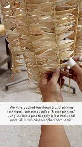 Coconut shell is a favorite material of ours. Organic and sustainable, these hearty shells can be cut into all sorts of shapes to ornament our lighting designs. Four new chandeliers using coconut shell are making their debut this week in High Point showroom IHFC M-110. #curreyco #hpmkt #statementlights #statementchandelier #Fall2024collection #seeitinhighpoint #highpointmarket #interiordesign #coconutshell #naturalmaterials | Currey & Company