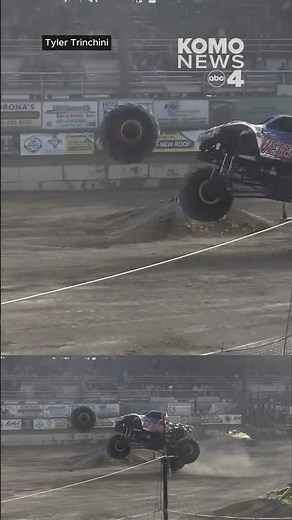 Monster truck tire pops off and flies into parking lot during Bremerton event