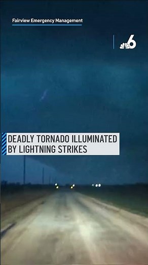 Video shows deadly tornado illuminated by lightning strikes