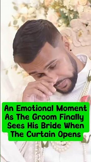 An Emotional Moment As The Groom Finally Sees His Bride When The Curtain Opens. #wedding