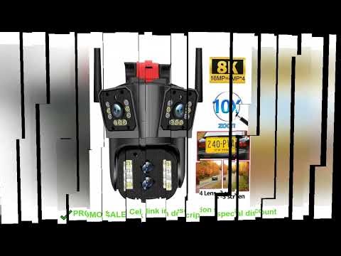 IPC360 HOME 8K 16MP 4 Lens 3 Screens 10X Zoom Wifi PTZ Camera Color Night Vision Motion Detection IP