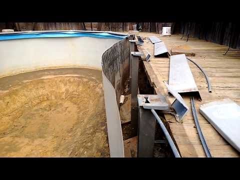 How to repair an above ground swimming pool cave in video #1 of 4