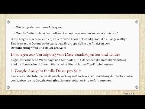 Entdecken Sie die besten Tools zur Überwachung von „Datenbankzugriffen“ und „Dauer pro Seite“