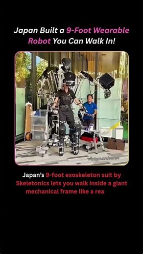 Japan’s 9-Foot Exoskeleton Suit – Real-Life Mecha! #facts #viral #trending