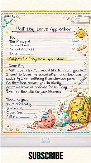 How to Write a Letter to the Principal for half Day Leave