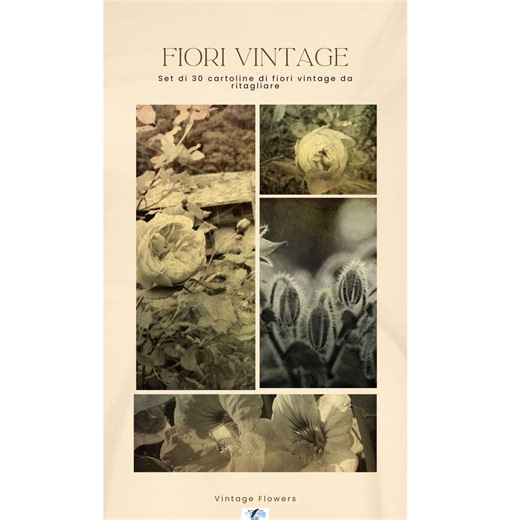 Vintage Floral Photos / Sepia-tone Flowers, Retro, Old Photos for Cutting / Scrapbooking Journal (DOWNLOAD PDF) - Etsy