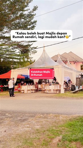 Kahwin di Rumah senang sebab:- ✅ Jimat tak perlu bayar sewa dewan ✅ Masa lebih Fleksibel ✅ Tetamu rasa selesa Yang penting, ruang nampak kemas & tersusun✨ #canopywedding #promocanopy #transparentcanopy #foryou #fypage
