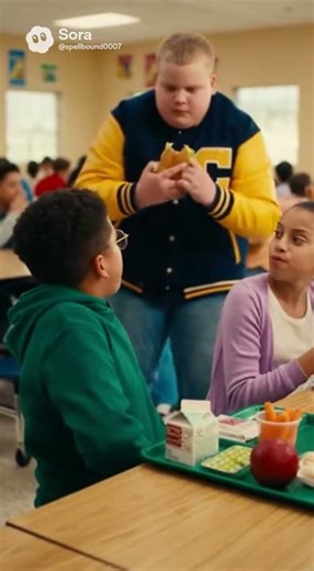 Kid Stands Up to Bully Over Lunch Theft During School Lunch Period