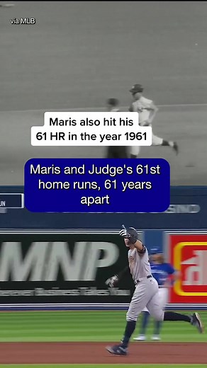 61 HR, exactly 61 years after 1961 🤯 #aaronjudge #yankees