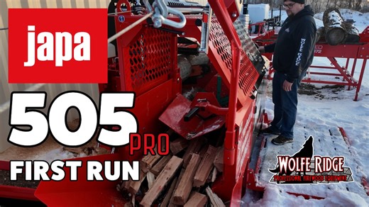 Today for #WolfeRidgeWednesday we give you a full walk around and overview of the Japa 505 Pro firewood processor. Featuring Perfect Cut, Perfect Split, and Perfect Clean technologies. Shown in this video is the Kubota diesel powered version, but this machine is also available in tractor PTO powered and 3 phase electric powered. Here are the tech specs on this machine: Kubota V1505 diesel engine package Front panel controls of engine including display readout Max input diameter 20 inch! Max inpu