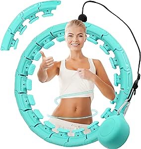 Smart fit Hoop for Adults Loss, Non-Fall Exercise Hoops and Fitness Equipment with Intelligent Counter, 24 Detachable Knots, 360° Massage,