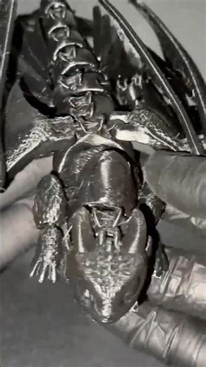 3D printed black dragon