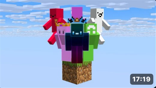 ［Bubbo/完整熟肉］我把六個油管主放到一个方块上（I Put 6 YouTubers On One Block In Minecraft)