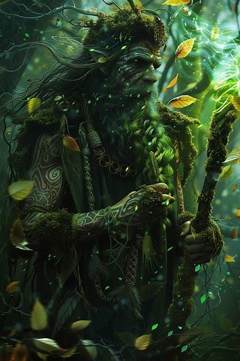Forest Druid Awakens His Glowing Green Nature Magic 🌿✨
