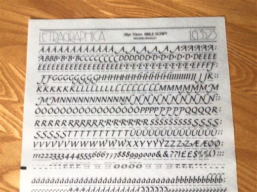 Vintage Unused Letraset Dry Transfer Lettering: Letragraphica Sheet LG3523 Bible Script 36pt Black - Etsy