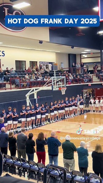 Hot Dog Frank Day is an annual LVC tradition held during a basketball doubleheader. 🏀 Fans receive free hot dogs in honor of Frank Aftosmes, a devoted LVC supporter. 🌭 At halftime, the Hot Dog Frank Athletic Service Award is presented to recognize outstanding contributions to LVC Athletics. 🏆 Congratulations to both @LVCWBB and LVC Men’s Basketball on your big wins! #govalley #lvc