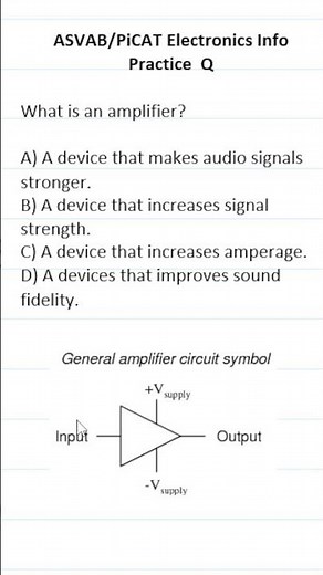 ASVAB/PiCAT Electronics Information Practice Test Question #acetheasvab with #grammarhero