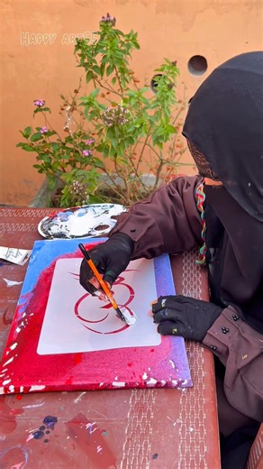 ❤️Ar-Rahman Calligraphy Art/ using stencil #shorts