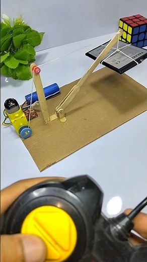 DIY Load Lifting Crane 😱 | How To Make Mini Electric Crane at Home #shorts #diy #science #school