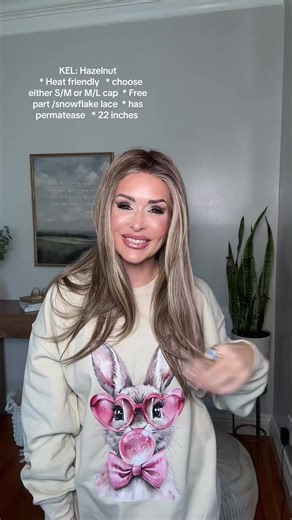 KEL: Hazelnut * Heat friendly * choose either S/M or M/L cap * Free part /snowflake lace * has permatease * 22 inches ** CUSTOMIZATION: Heat added to front lace for volume then allow to cool in an upside down position. No products added or used ** @Jbextension.usa