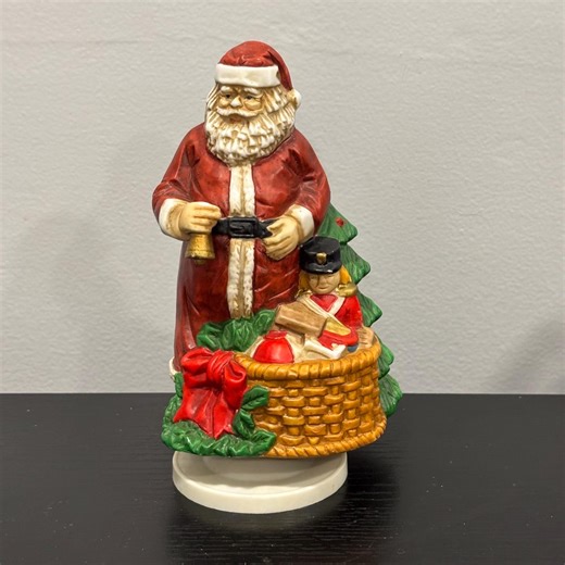 Ceramic Santa Vintage Music Box Silent Night Christmas Decor - Etsy