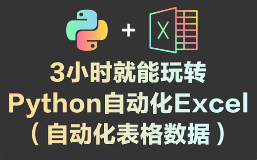3小时就能学会，如何用Python自动化Excel办公的，超详细课程！
