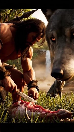 “Tarzan & Wolf Hunting Duo! 🐺🔥” #foryou #youtube #yt #jungleadventure #tarzanreturns #wildadventure