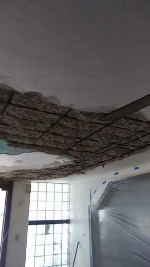 Varilla oxidada en techo de sala.