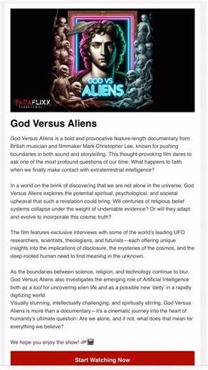  IT’S HERE! The all new documentary ‘God Versus Aliens’ is NOW...
