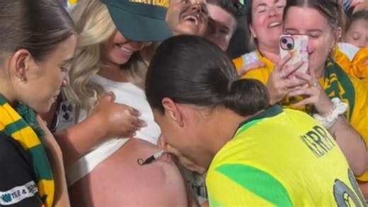 Sam Kerr comes good on unique autograph request, goes viral