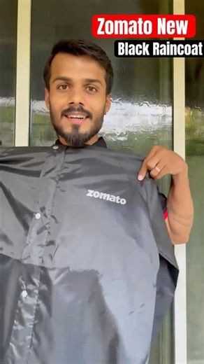 Zomato New Black Raincoat 😍 First Look | Heavy Rain Delivery #joshivlogrj03 #zomato #shorts