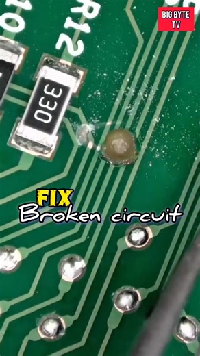 Fixing broken circuit. #viral #pcb #repair